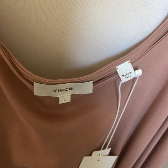 NEW VINCE Rose Sleeveless Faux Wrap Dress L - Picture 4 of 4